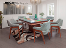 COMEDOR TAMPA GR C/6 SILLAS CESENA GRIS