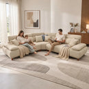 SALA MODULAR EZZCA BEIGE TERCIOPELO