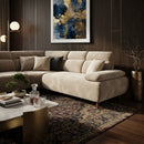 SALA MODULAR EZZCA BEIGE TERCIOPELO