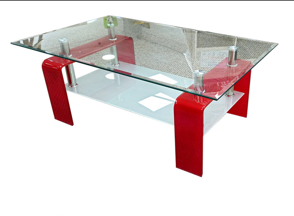 MESA DE CENTRO MODERNA CT-336 PATAS ROJAS