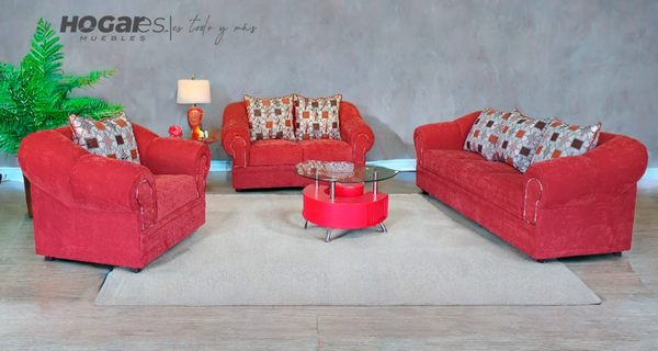 JUEGO DE SALA 3-2-1 LUCIA ROJA