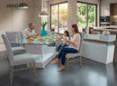 COMEDOR VERSALLES GRIS/BLANCO C/ 6 SILLAS MILAN MAGIT PLATA