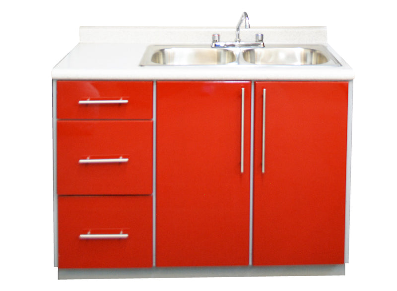 MODULO CON TARJA DE COCINA INTEGRAL KIOTO ROJO